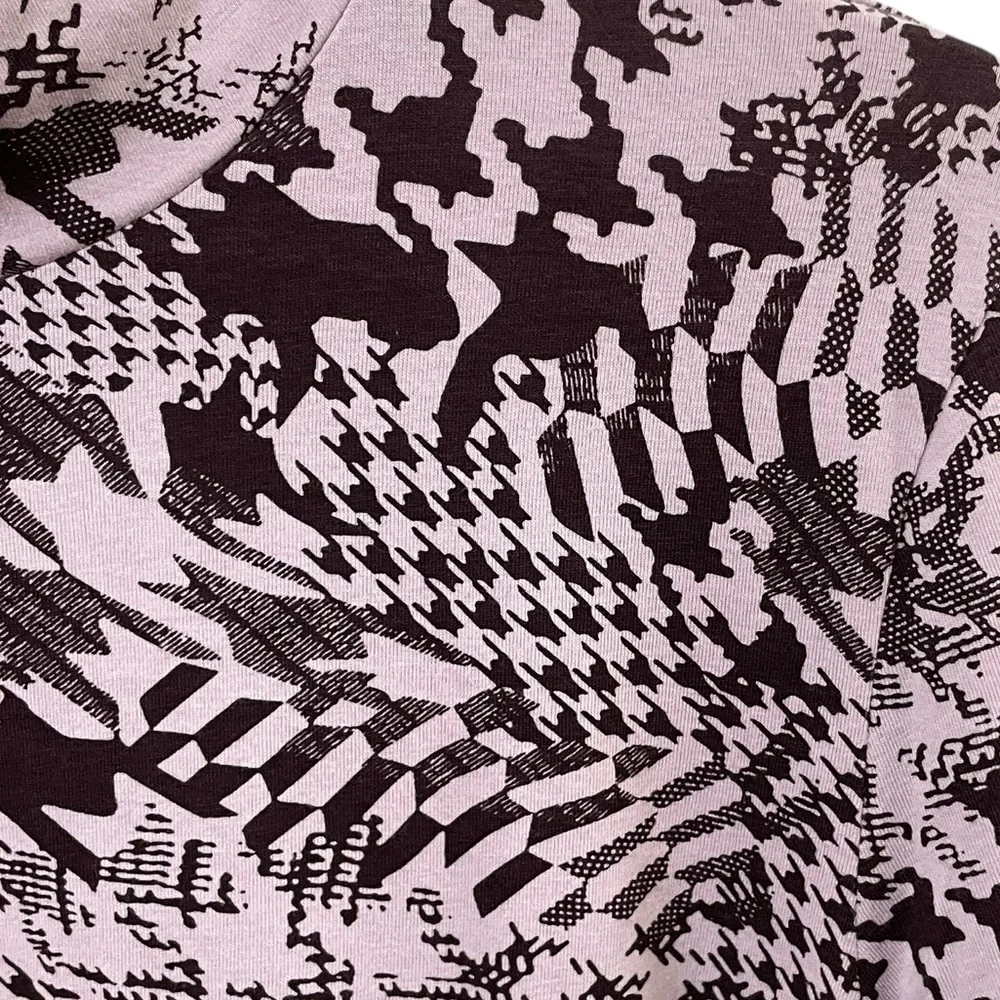 NWT Maeve Anthropologie PP Motif Lavender Mock Neck Top Houndstooth Size XL - Picture 6 of 13